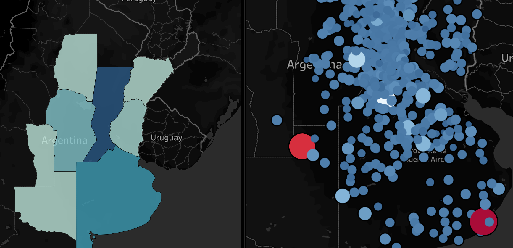 Ejemplo: mapa de siniestros y primas